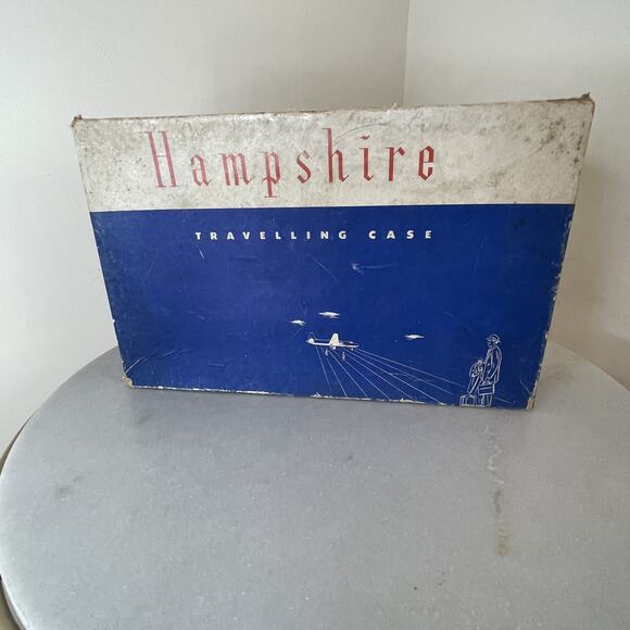 VTG 1950s Brown Leather Vanity Kit Grooming Travel Case MCM Mad Men Barber Shop - Picture 9 of 16